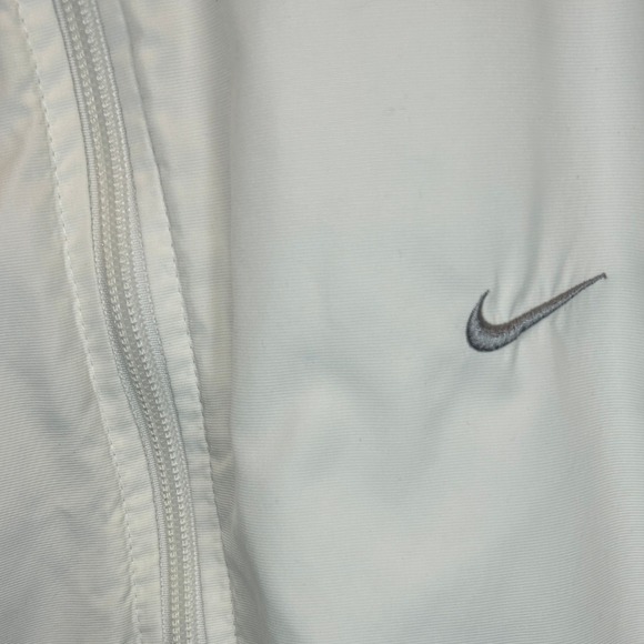Nike White with Gray trim Windbreaker Jacket Men's‎ XL Full Zip Lightweight - Picture 4 of 7